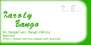 karoly bango business card