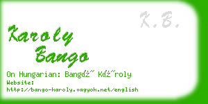 karoly bango business card